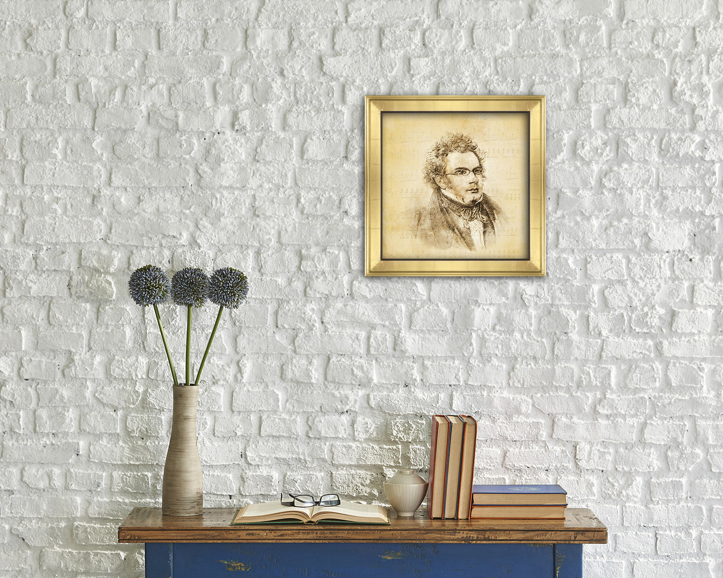 Franz Schubert Ancient Classical Musician Gold Framed Print Wall Decor Art Gifts