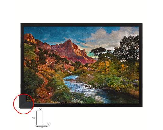 Zion National Park Utah Landscape Painting Print Art Frame Home Wall Decor Gifts