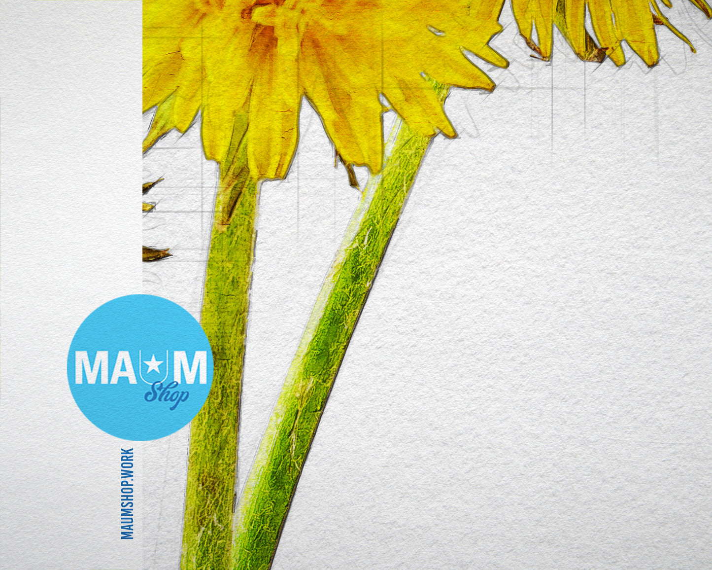 Dandelion Sketch Plants Art Wood Framed Print Wall Decor Gifts