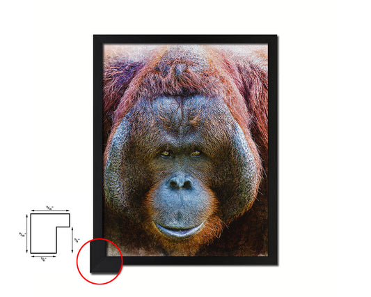 Orangutan Animal Painting Print Framed Art Home Wall Decor Gifts