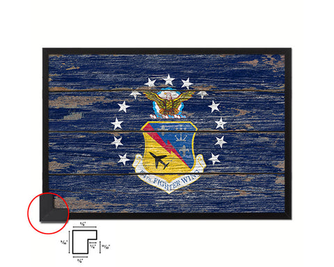 104th Fighter Wing Vintage Emblem Flag Wood Frame Paper Print Wall Art Decor Gifts