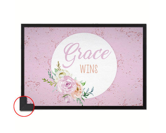 Grace wins Quote Framed Print Wall Decor Art Gifts