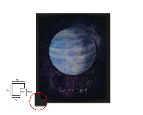 Neptune Planet Prints Watercolor Solar System Framed Print Home Decor Wall Art Gifts