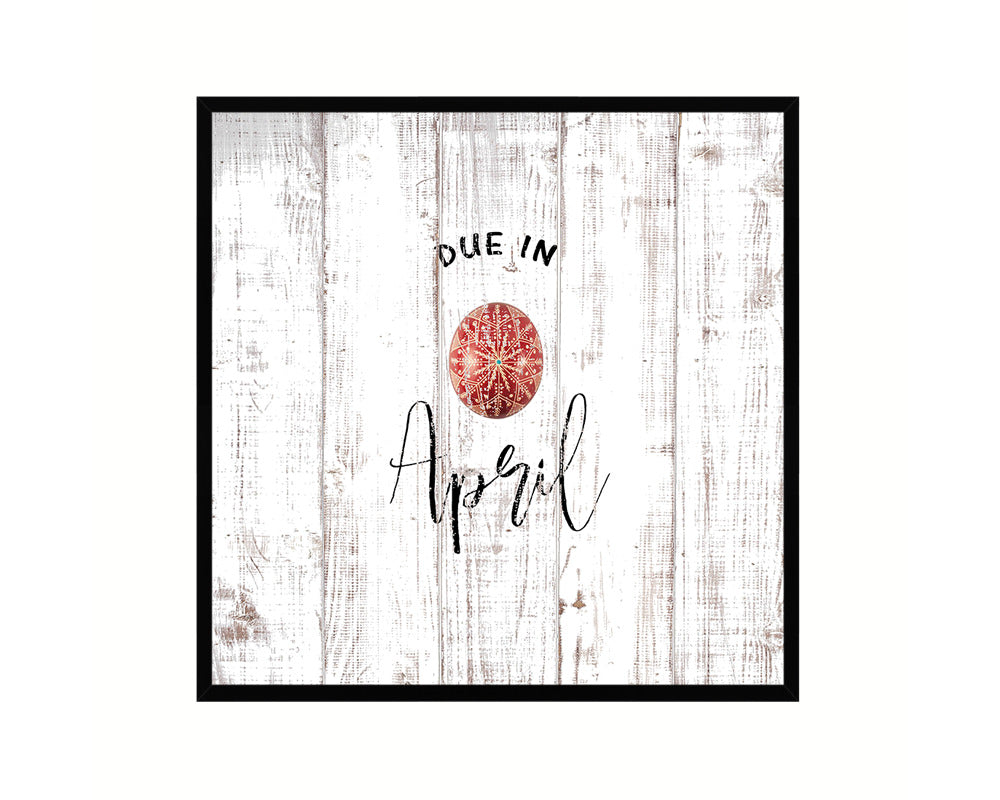 Baby Due In April Pregnancy Announcement Personalized Frame Print Wall Decor Art Gifts