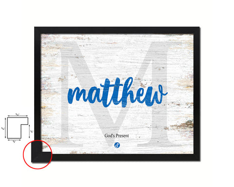 Matthew Personalized Biblical Name Plate Art Framed Print Kids Baby Room Wall Decor Gifts