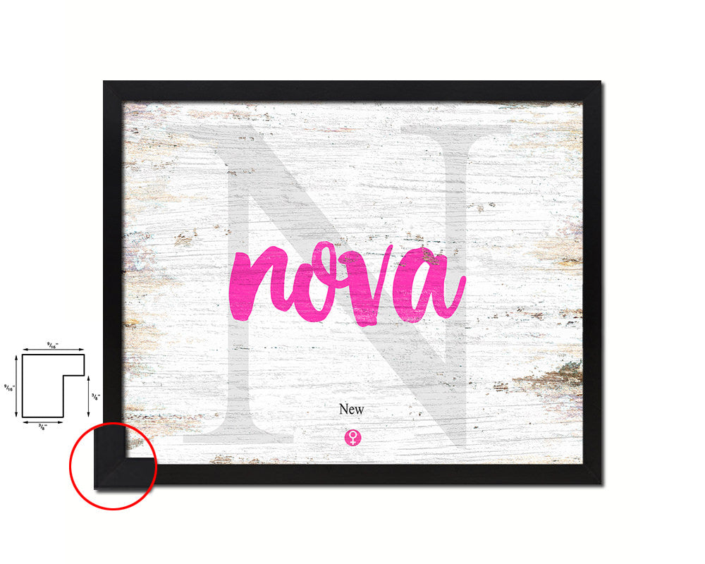 Nova Personalized Biblical Name Plate Art Framed Print Kids Baby Room Wall Decor Gifts