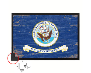 US Navy Retired Maintaining The Tradition Naval USN Shabby Chic Military Flag Framed Print Art