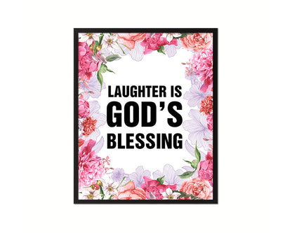 Laughter is God's blessing Quote Framed Print Home Decor Wall Art Gifts