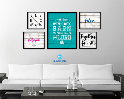 As for me & my barn, we will serve the Lord Quote Framed Print Home Decor Wall Art Gifts