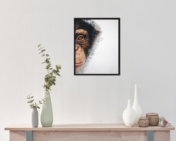 Chimpanzee Animal Painting Print Framed Art Home Wall Decor Gifts