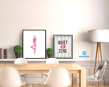 Mountain Pose Yoga Wood Framed Print Wall Decor Art Gifts