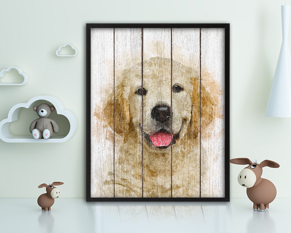 Jindo Dog Puppy Portrait Framed Print Pet Watercolor Wall Decor Art Gifts