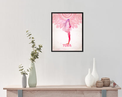 Gymnastic yoga Contorsionist practicing Yoga Wood Framed Print Wall Decor Art Gifts