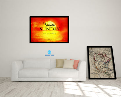 Resurrection Sunday He is risen indeed, 1 Peter 1:3 Bible Verse Scripture Framed Art