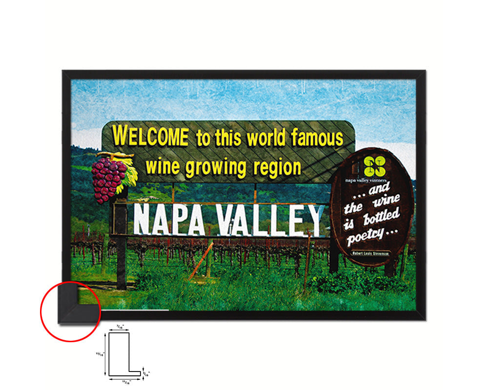 Entrance Sign Napa Valley Landscape Painting Print Art Frame Home Wall Decor Gifts