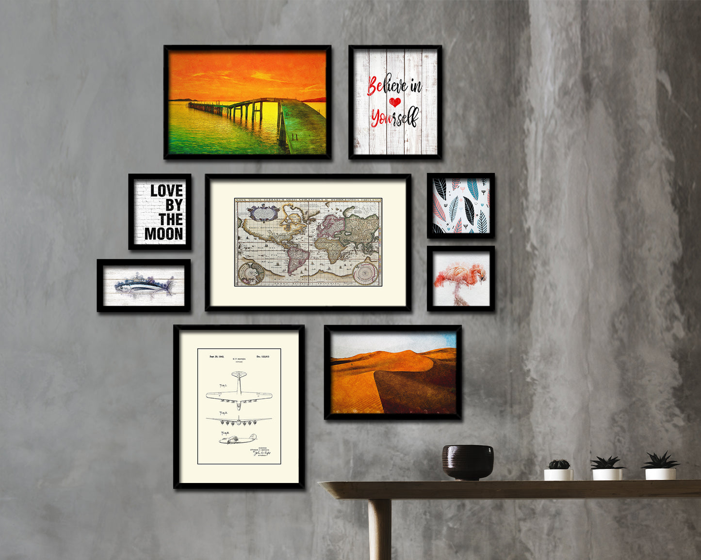 World Historical Map Framed Print Art Wall Decor Gifts