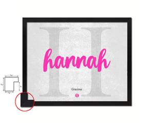 Hannah Personalized Biblical Name Plate Art Framed Print Kids Baby Room Wall Decor Gifts