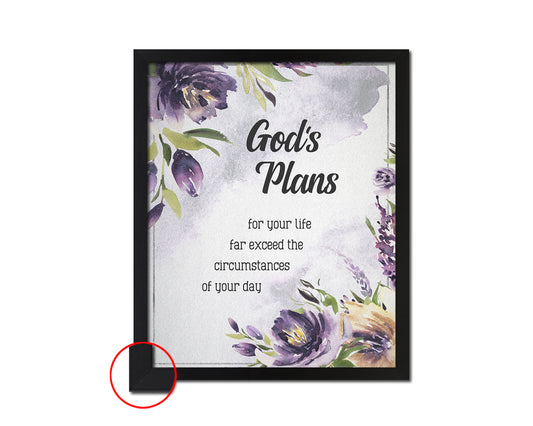 God's plans for your life far exceed the circumstances of your day Bible Verse Scripture Framed Art