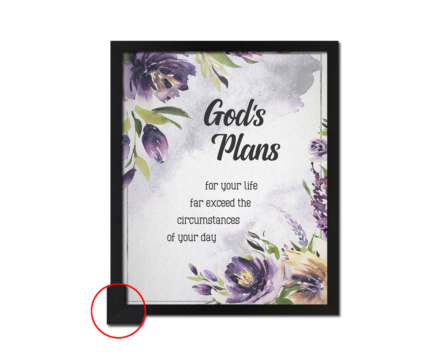 God's plans for your life far exceed the circumstances of your day Bible Verse Scripture Framed Art