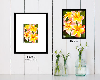 Plumerias Yellow Flower Wood Framed Paper Print Wall Decor Art Gifts