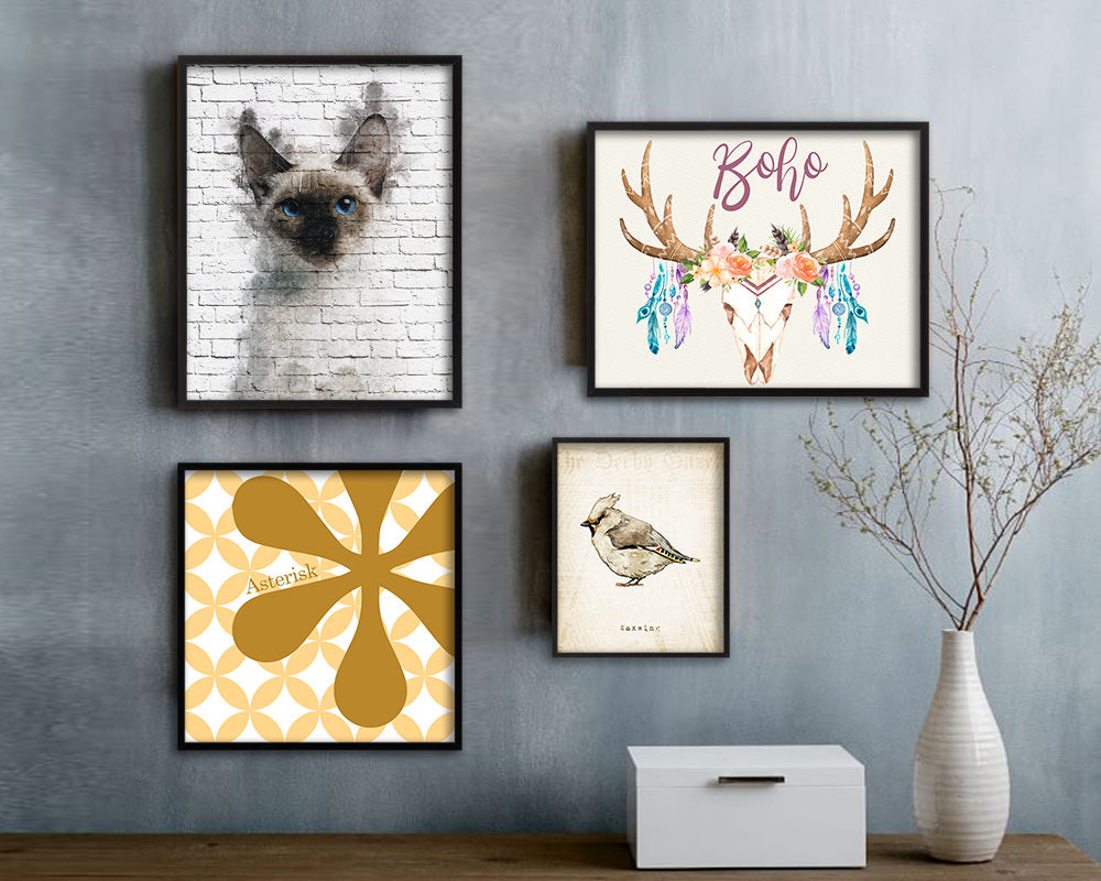 Thai Kitten Cat Kitten Portrait Framed Print Pet Home Decor Custom Watercolor Wall Art Gifts