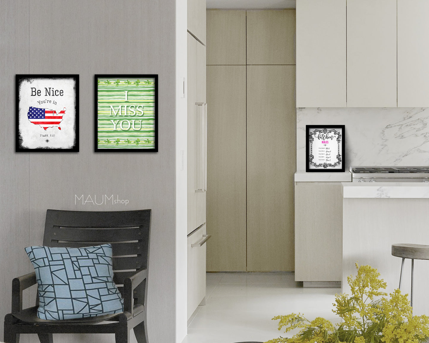 I miss you Quote Framed Print Wall Decor Art Gifts