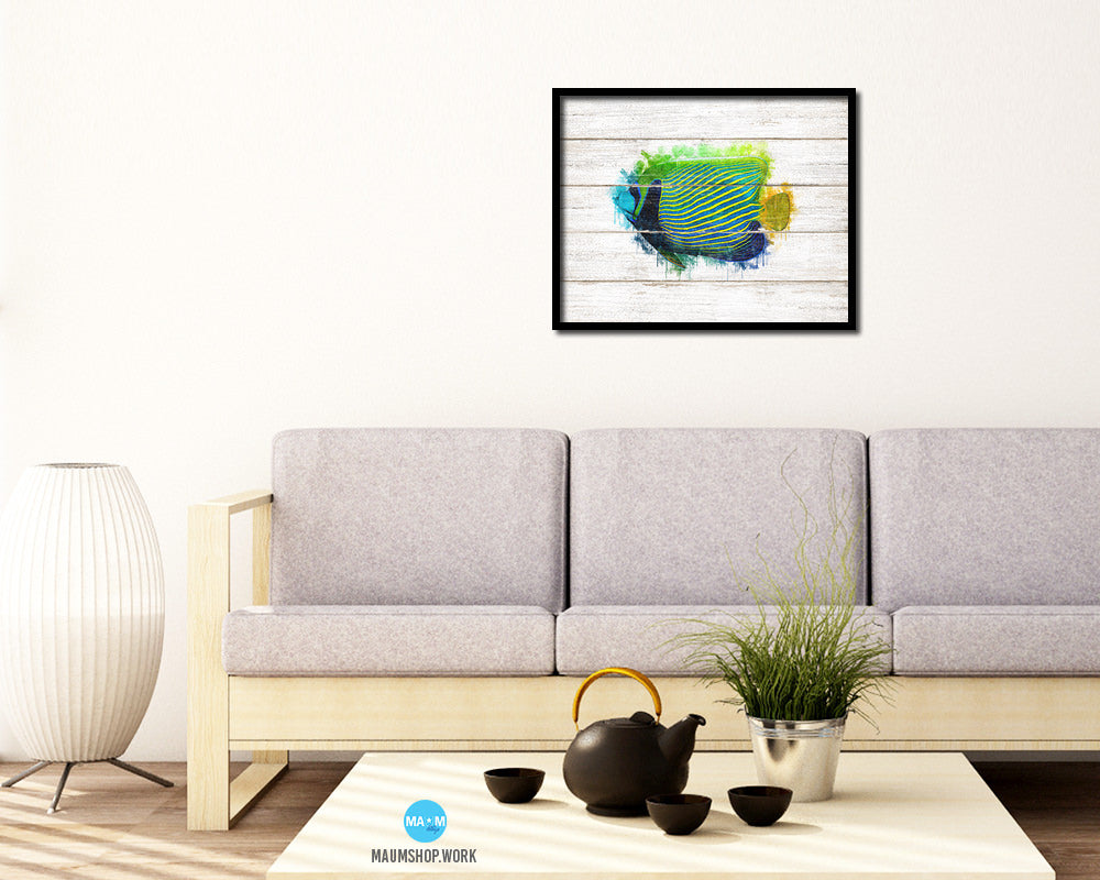 Tropical Fish Framed Print Modern Restaurant Sushi Bar Modern Watercolor Wall Art Decor