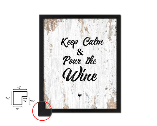 Keep calm & pour the wine Quote Wood Framed Print Wall Decor Art Gifts