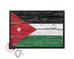 Jordan Country Wood Rustic National Flag Wood Framed Print Wall Art Decor Gifts