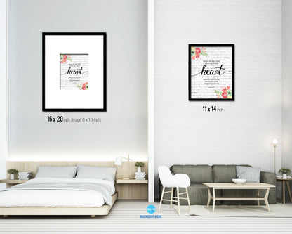 Trust in the Lord with all your Heart, Proverbs 3:5 Quote Framed Print Home Decor Wall Art Gifts