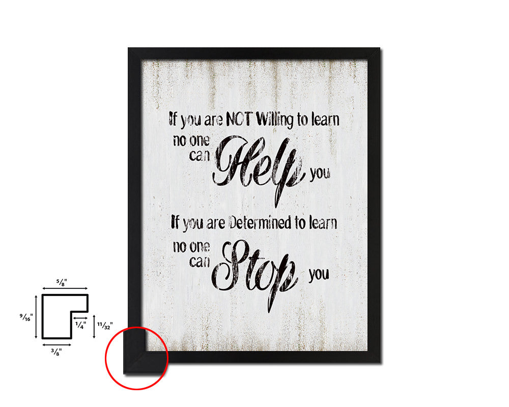 If you are not willing to learn Quote Wood Framed Print Wall Decor Art