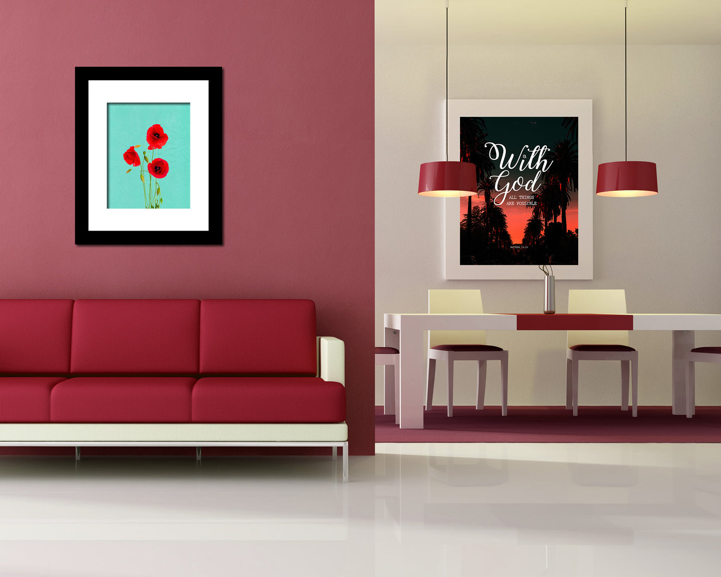 Poppy Colorful Plants Art Wood Framed Print Wall Decor Gifts