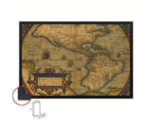 America Theatrum Orbis Terrarum Abraham Antwerp 1570 Historical Map Framed Print Art Gifts