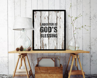 Laughter is God's blessing Quote Framed Print Home Decor Wall Art Gifts