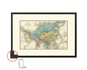 Asia 1860 Old Map Framed Print Art Wall Decor Gifts