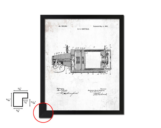 Photographic Camera Vintage Patent Artwork Black Frame Print Wall Art Decor Gifts