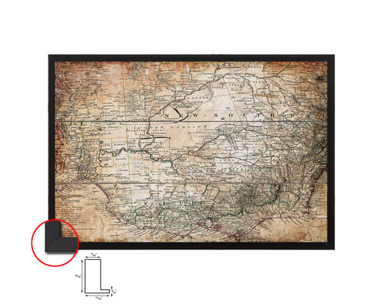 Australia Antique Map Framed Print Art Wall Decor Gifts