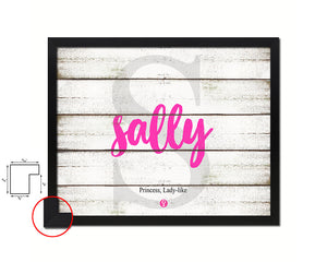 Sally Personalized Biblical Name Plate Art Framed Print Kids Baby Room Wall Decor Gifts
