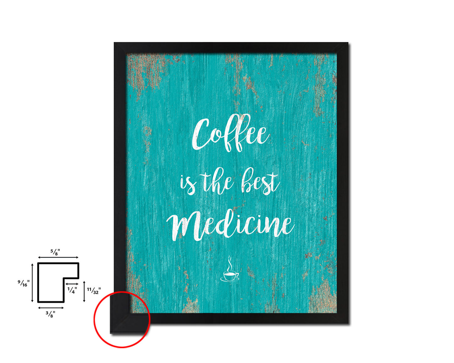 Coffee is the best medicine Quotes Framed Print Home Decor Wall Art Gifts