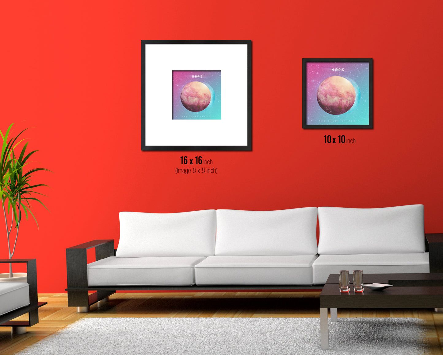 Mars Planet Colorful Prints Watercolor Solar System Framed Print Home Decor Wall Art Gifts