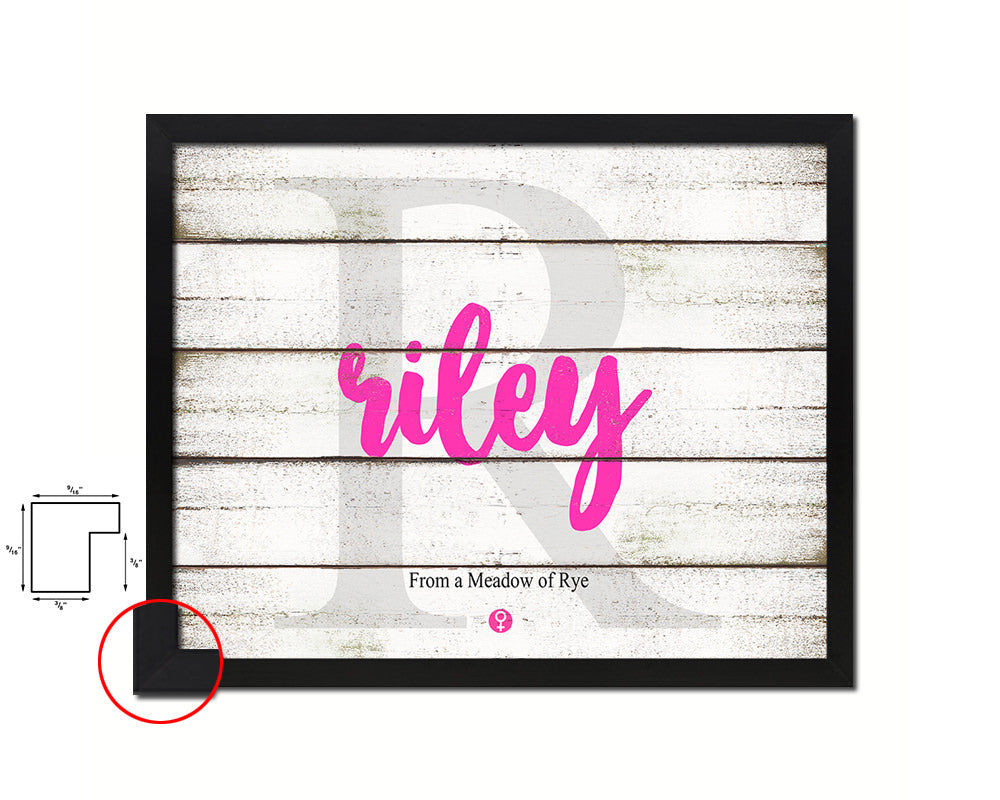 Riley Personalized Biblical Name Plate Art Framed Print Kids Baby Room Wall Decor Gifts
