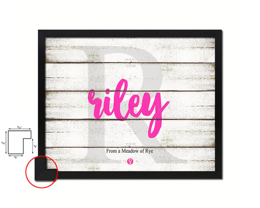 Riley Personalized Biblical Name Plate Art Framed Print Kids Baby Room Wall Decor Gifts