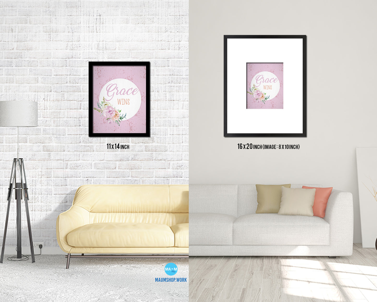 Grace wins Quote Framed Print Wall Decor Art Gifts