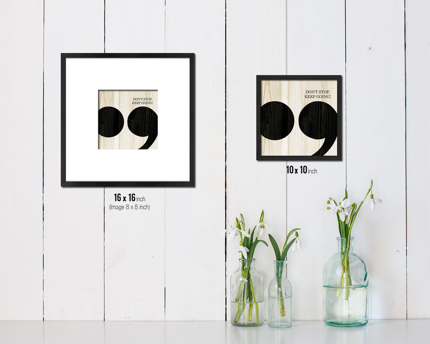 Don't stop keep going Punctuation Symbol Framed Print Home Decor Wall Art Gifts
