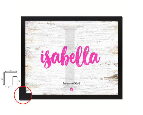 Isabella Personalized Biblical Name Plate Art Framed Print Kids Baby Room Wall Decor Gifts