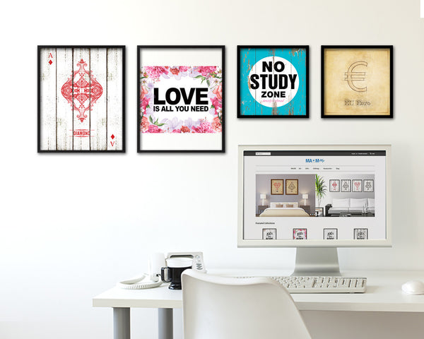 Love is all you need Quote Framed Print Home Decor Wall Art Gifts