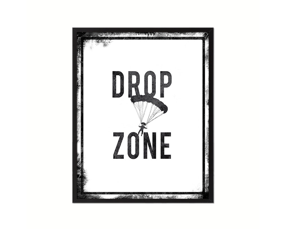 Drop Zone Notice Danger Sign Framed Print Home Decor Wall Art Gifts