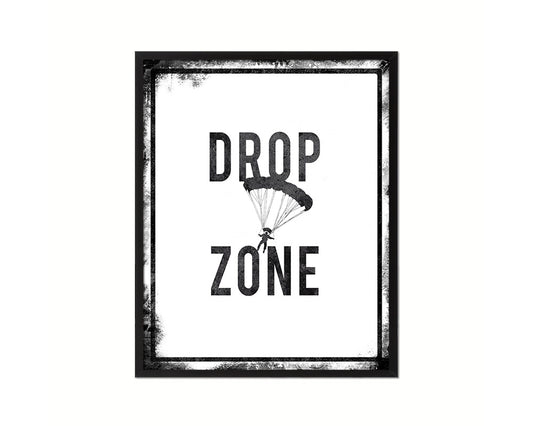 Drop Zone Notice Danger Sign Framed Print Home Decor Wall Art Gifts