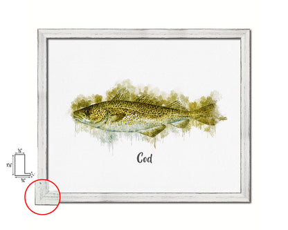 Cod Fish Framed Prints Modern Restaurant Sushi Bar Watercolor Wall Art Decor