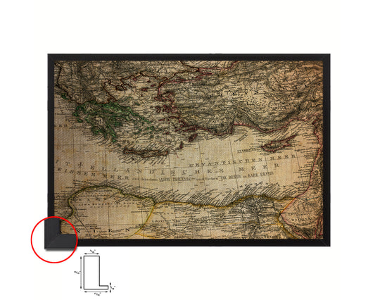Eastern Mediterranean Vintage Map Framed Print Art Wall Decor Gifts
